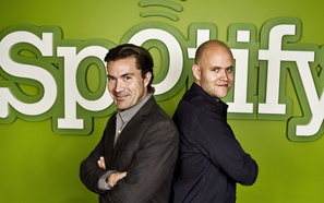 Sch�tteten binnen 24 Monaten mehr als 40 Millionen Euro aus: die Spotify-Gr�nder Martin Lorentzon (l.) und Daniel Ek