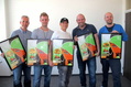 Zelebrierten Gold-Hit (von links) Stefan Planta (Phonag), Manu-L, Remady, Fabio Antoniali (Global Productions) und Ramon Rey (Phonag)^^Phonag Records AG^^
