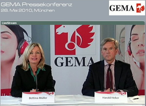 Kl�rten auf: GEMA-Sprecherin Bettina M�ller und Harald Heker