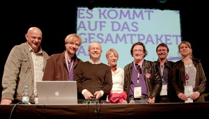 Gaben den Startschuss f�r die Berlin Music Week (v.l.n.r.): Olaf Kretschmar, Tim Renner, Martin Brem, Ingrid Walther, Andreas Gebhard, Wolfgang Senges und Andrea Goetzke