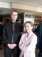 Film- und Fu�ballexperten: Oliver Trettin und Sibylle Weidner (Marketingleitung e-m-s)