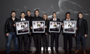 Vor der Sendung trafen sich zur Goldverleihung (v.l.n.r.): Maurizio Dottore (Director Marketing & A&R Sony), Urs B�hler (Il Divo), Beat Milter (Product Manager Sony), David Miller (Il Divo), Julie Born (General Manager Sony), S�bastien Izambard und Carlos Marin (beide Il Divo) sowie Alex Sigrist (Promotion Manager Sony)