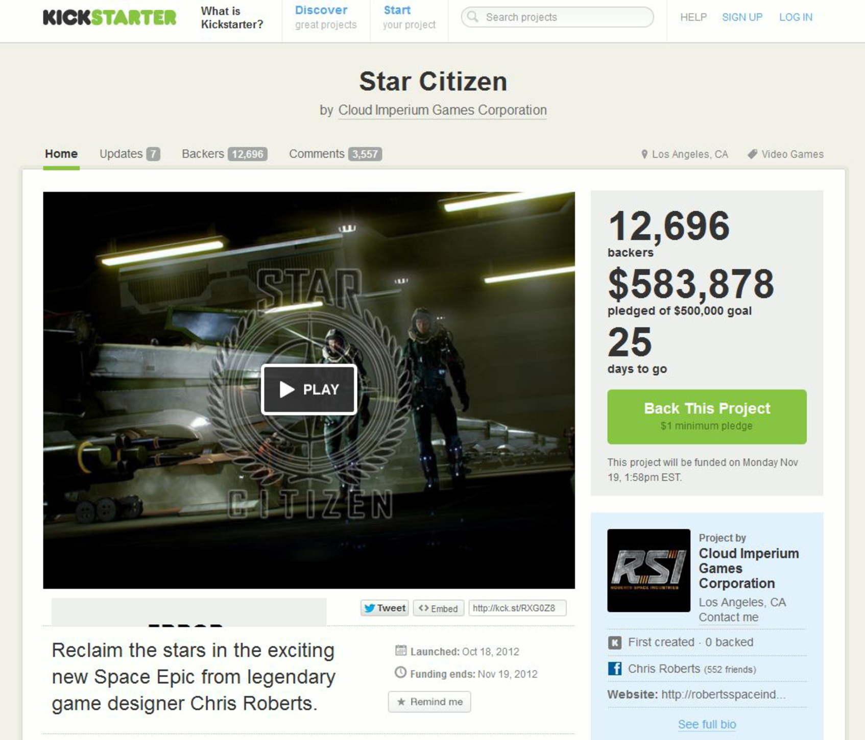 star citizen kickstarter