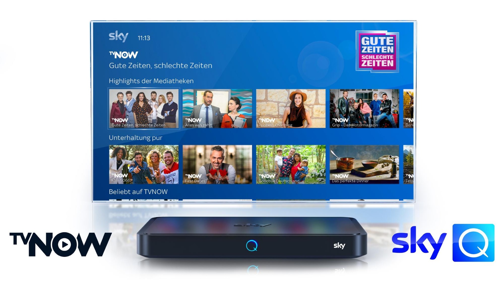 TVNow ab sofort auf Sky Q verfügbar